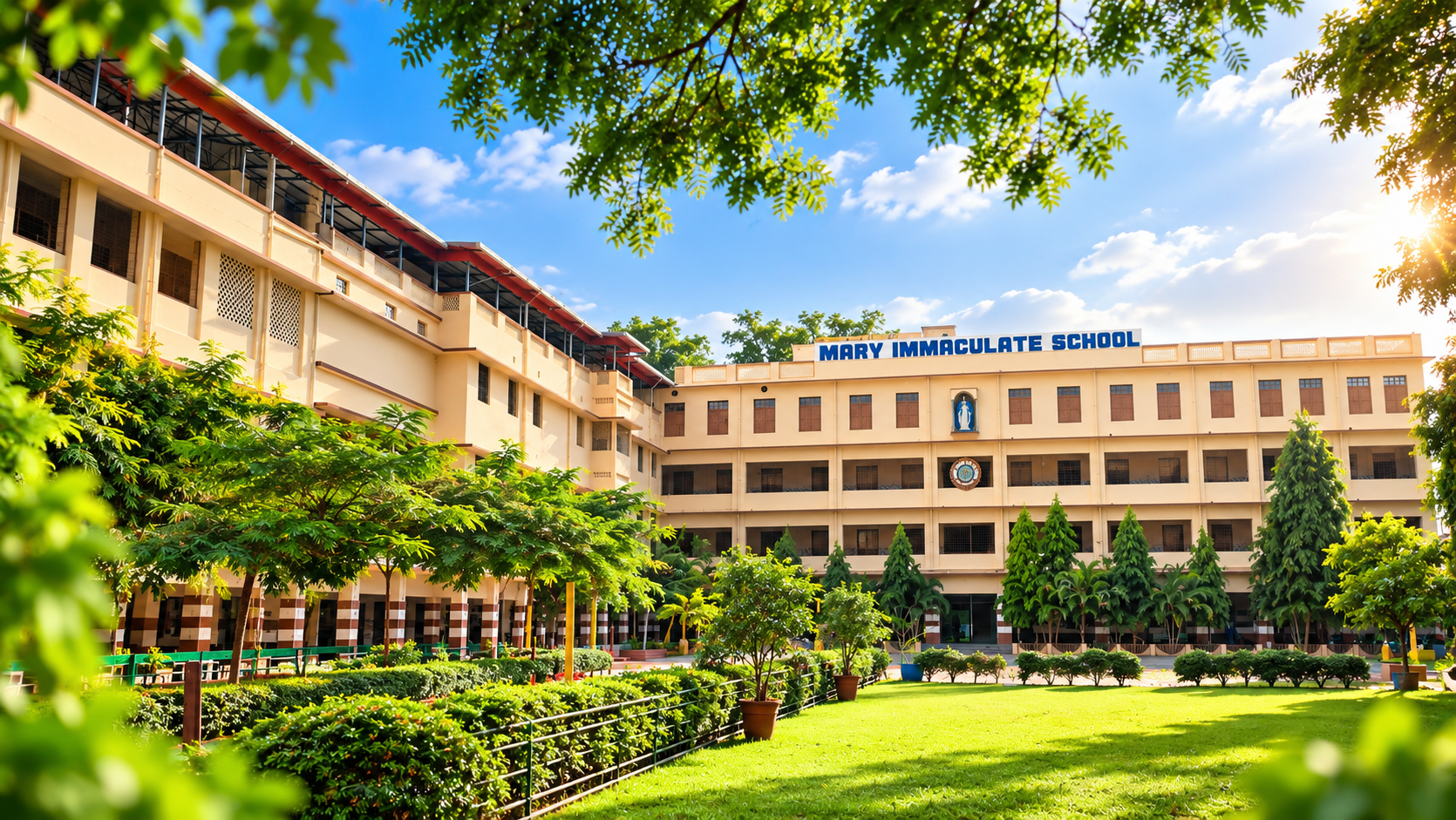 Mary Immaculate School building and garden